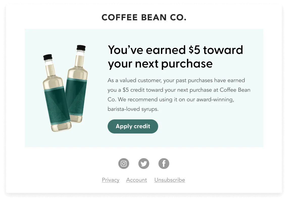 Illustration of the user experience of earning a loyalty reward credit