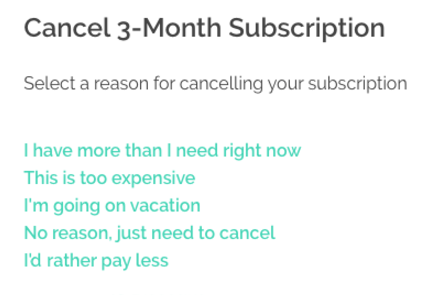 cancel 3 month subscription