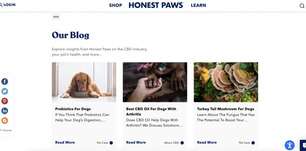 Honest Paws is a pet subscription box specializing in CBD products