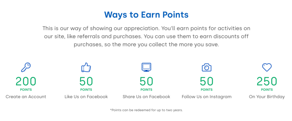 The Dropps rewards program offers a number of ways to earn points.