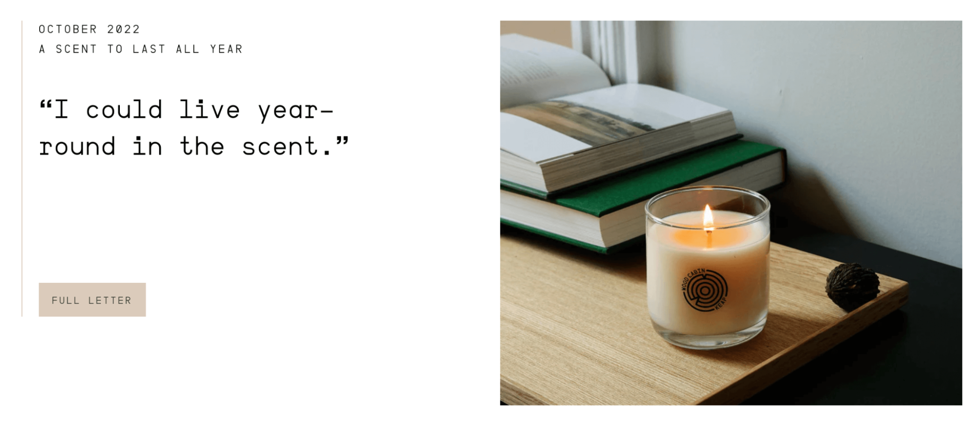 Love letters on their website show how much shoppers enjoy Keap Candles.