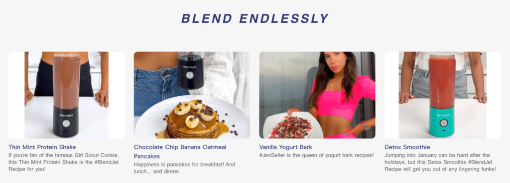BlendJet keeps recipe videos on their website for easy access. 