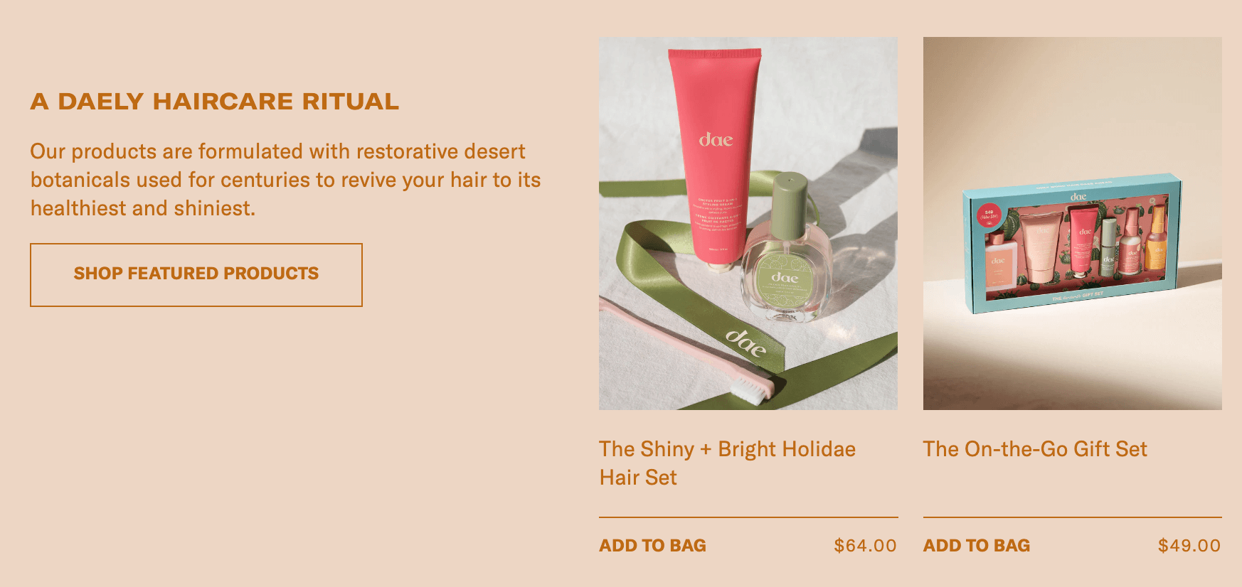 Dae Hair has great brand consistency from their website to their products.