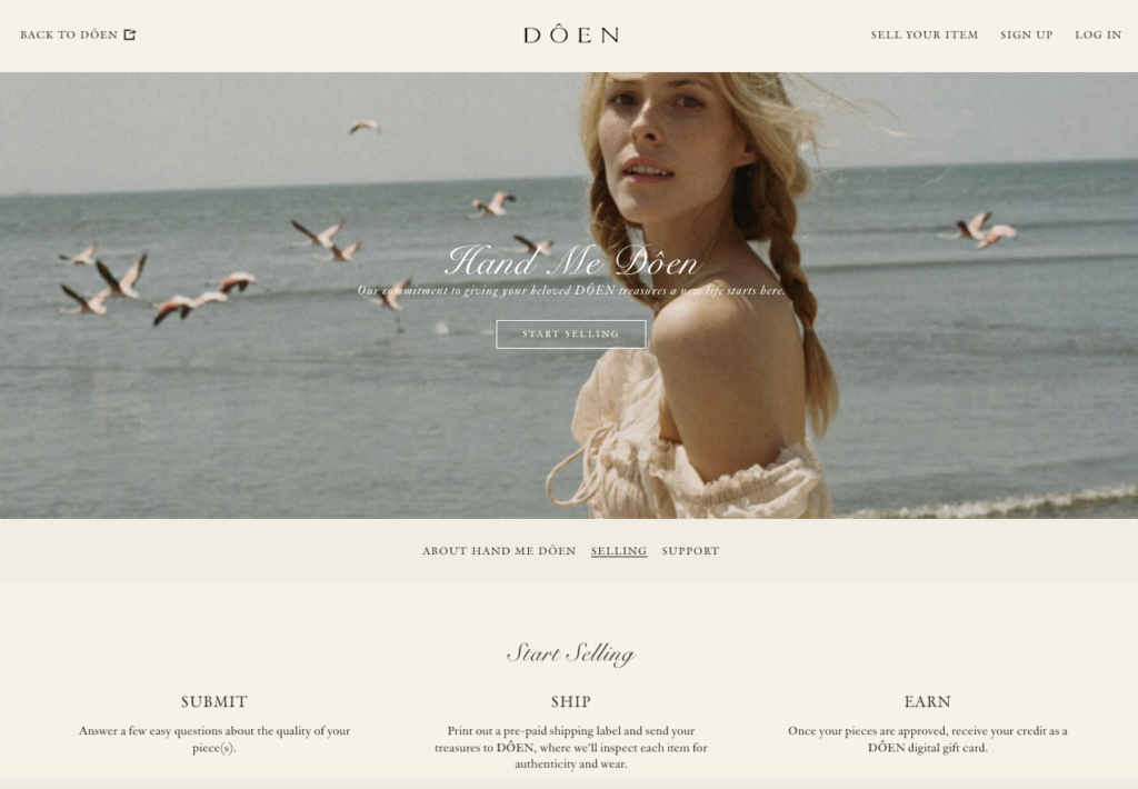 Doen offers sustainability measures as part of their brand.