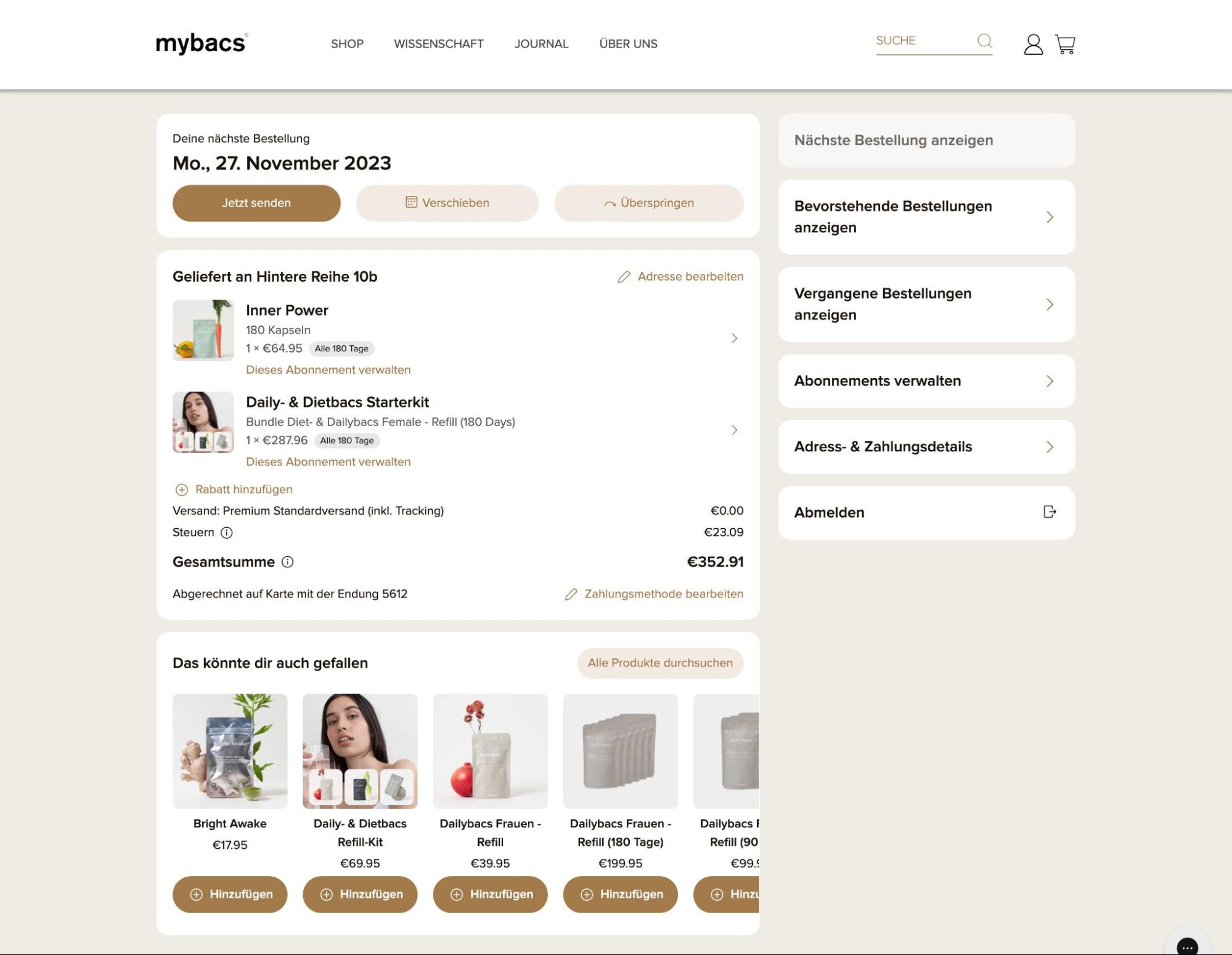 Mybacs customer portal