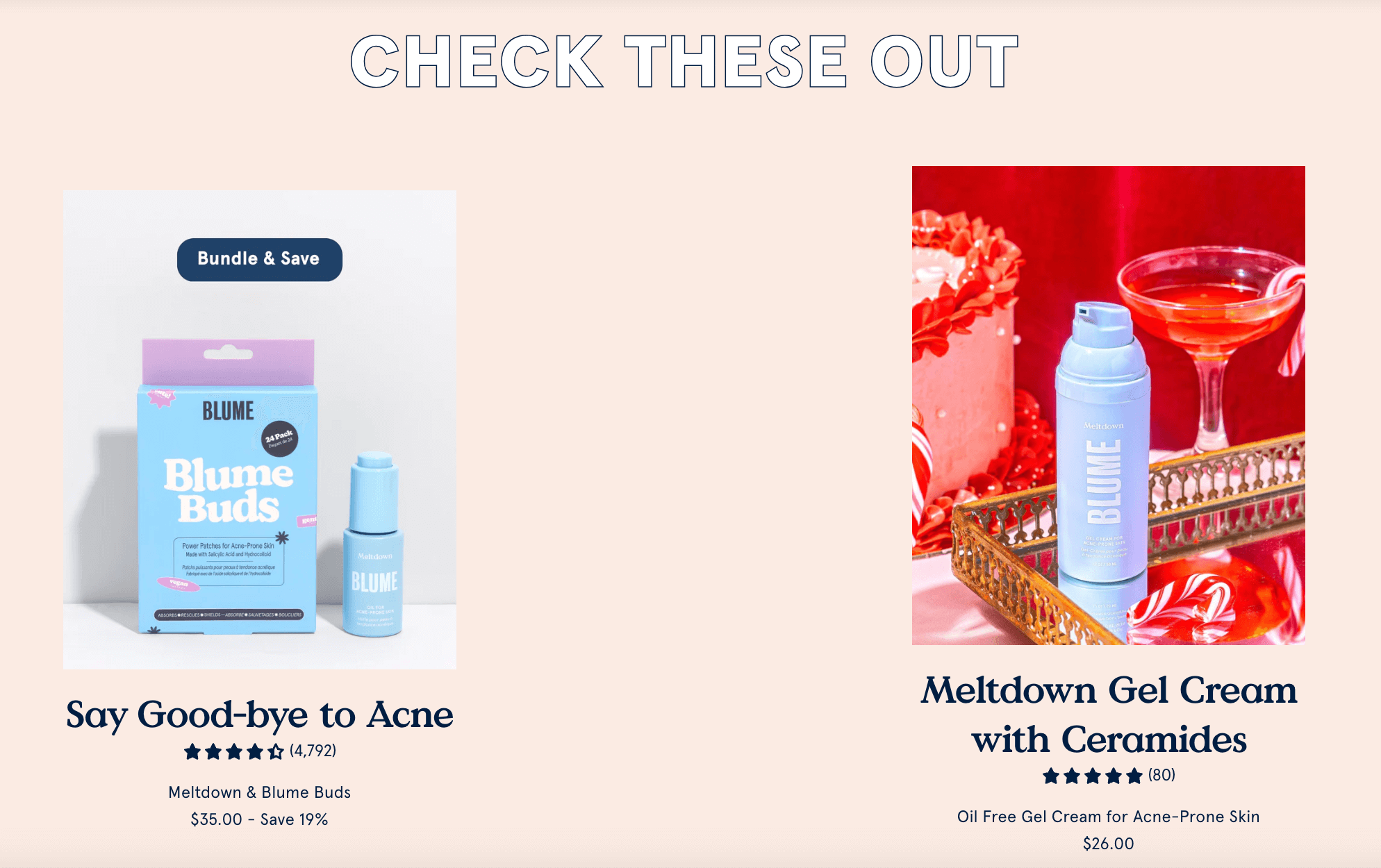 Blume product recommendations