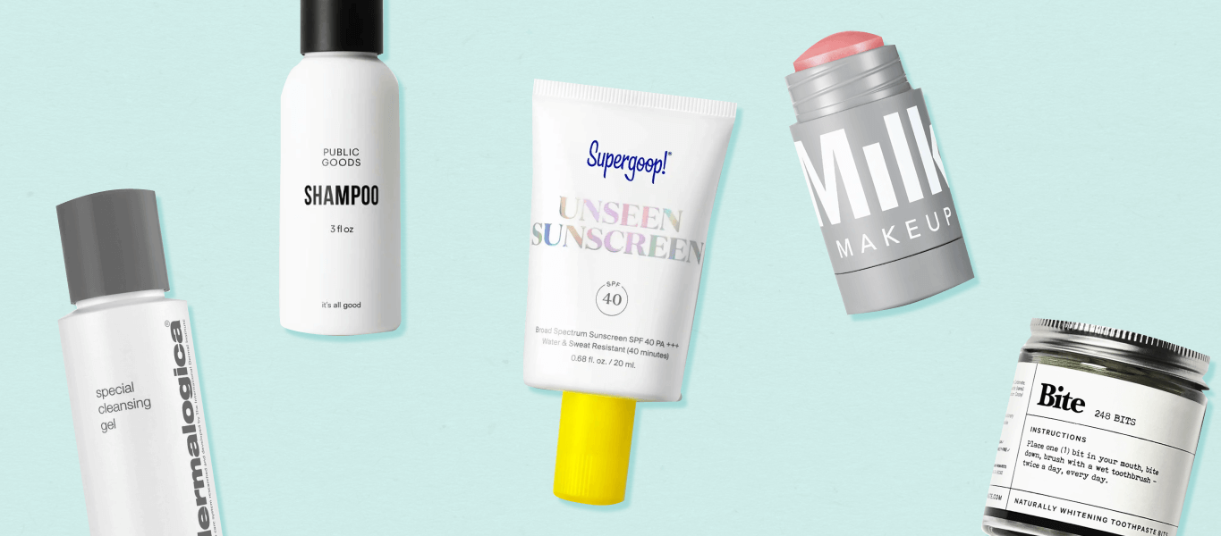 Travel-size beauty products