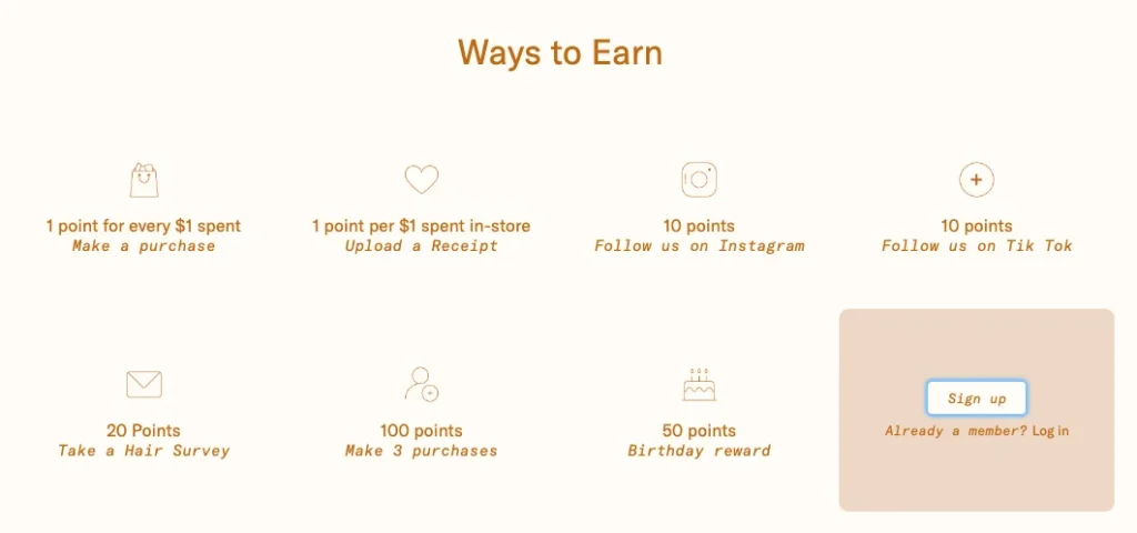 There are multiple ways customers can earn points with Dae Hair’s rewards program.